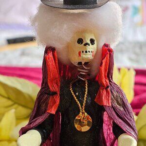 VINTAGE OAXACAN CLAY AND PAPER MACHE DRACULA FIGURE